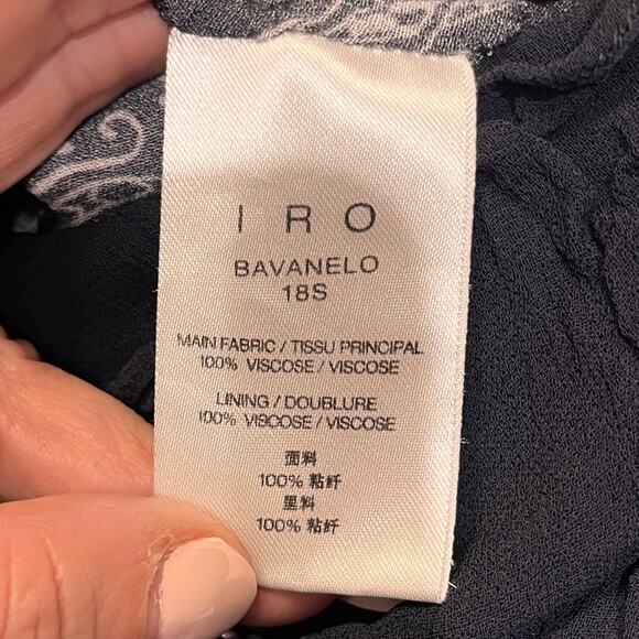 IRO Black Sheer Paisley Ruffle Romper Sz 8 - Picture 6 of 10